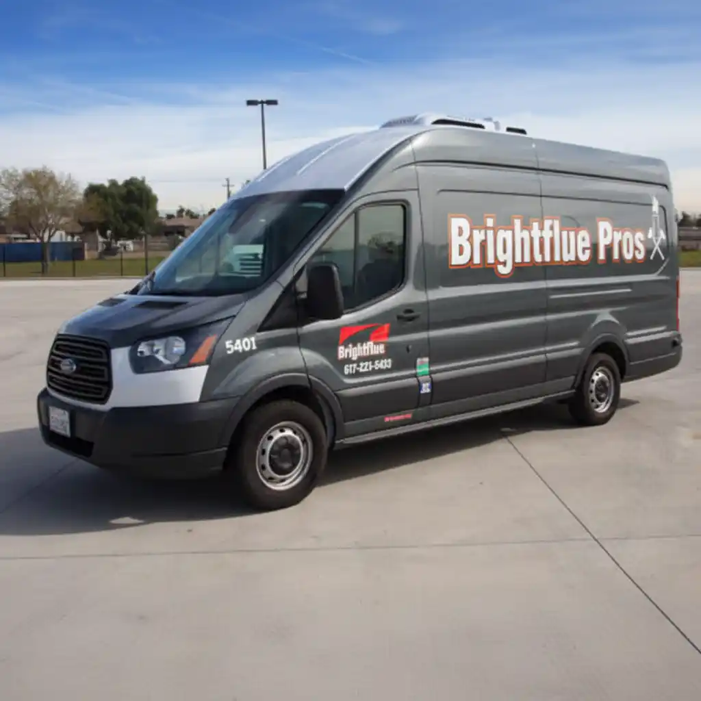 Brightflue Pros service vehicle ready for chimney sweep appointments in Boston